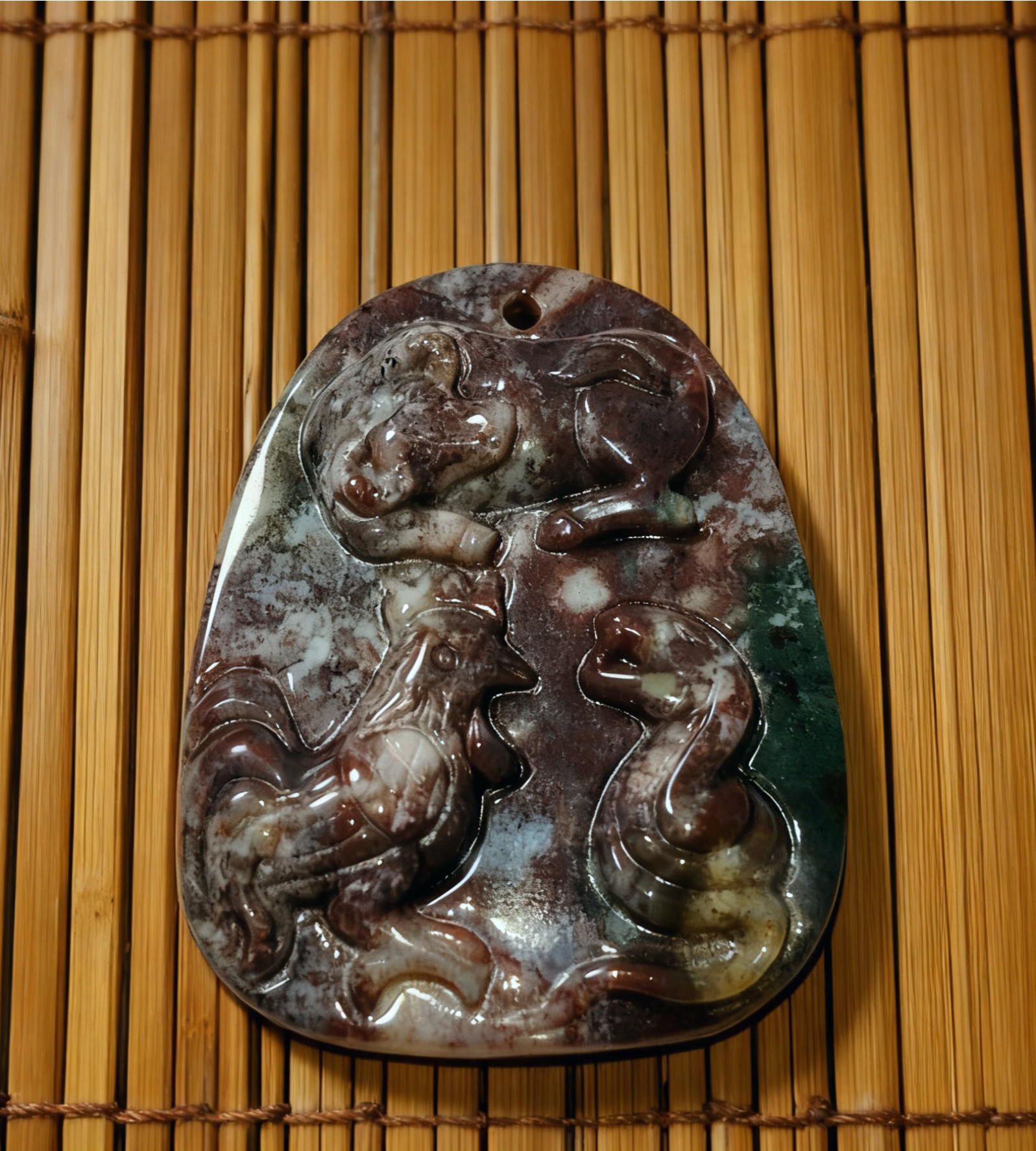 本命年12生肖牛鸡蛇猪兔羊鼠龙鼠吊坠天然印度玛瑙玉佩三合六合17