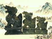 天然南玉青石麒麟摆件平安吉祥风水摆设