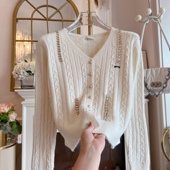 2024年秋季 新款 重工镶钻气质百搭时尚 羊毛麻花网红毛衣女装 针织衫