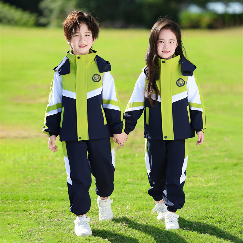 秋冬新款冲锋衣可拆卸三合一校服保暖小学生幼儿园园服班服