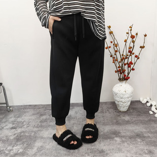 休闲裤 冬装 保暖卫裤 230斤胖mm宽松显瘦加厚加绒束脚运动裤 女 大码