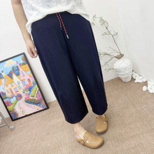 九分裤 秋新款 针织牛仔裤 200斤胖mm遮肉显瘦直筒阔腿休闲裤 女 大码