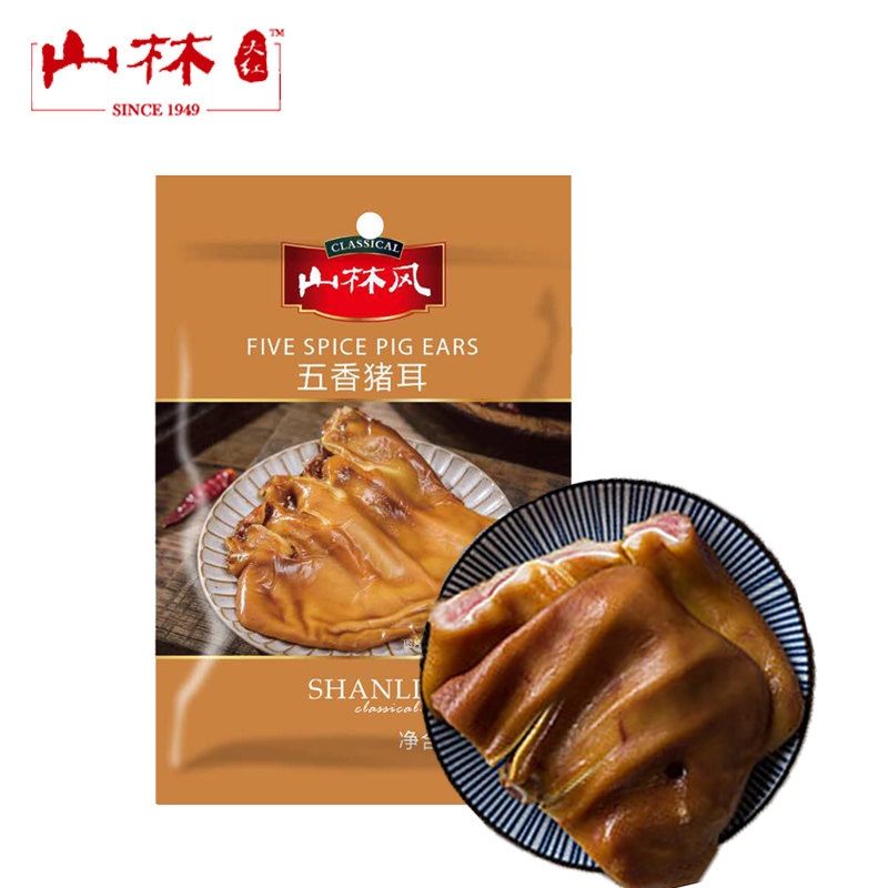上海山林熟食猪耳140g卤味零食休闲熟食卤味方便菜