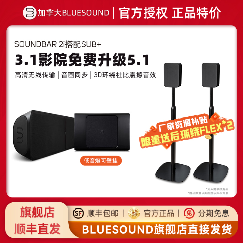 BLUESOUND SOUNDBAR 2i客厅回音壁 3.1/5.1无线家庭影院环绕音箱