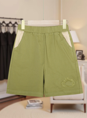 【马】儿童帅气百搭洋气五分牛仔裤撞色口袋设计简约休闲MA441