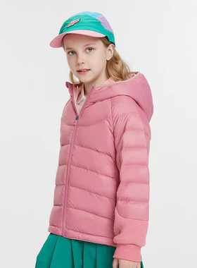 【马】儿童时尚百搭轻薄连帽羽绒服纯色甜美简约保暖舒适MA111