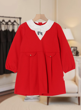 【恋-KIDS】儿童婴童连衣裙红色甜美百搭YT138