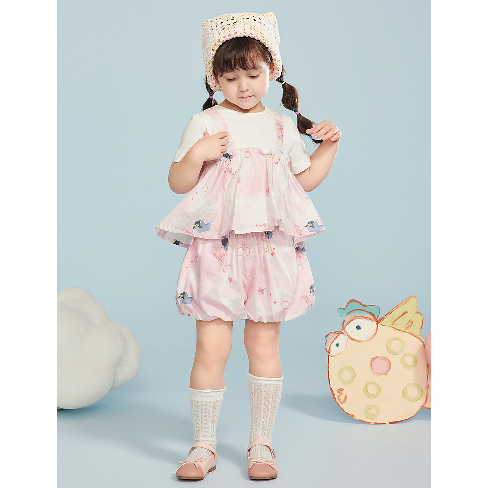 【马】儿童洋气可爱灯笼裤套装小众设计感甜美洋气百搭MA645