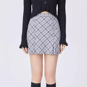 SP系列 时尚 气质简约格纹高腰显瘦短裙P755