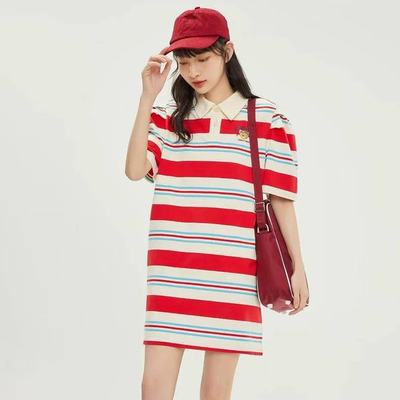 SP系列-简约Polo条纹休闲连衣裙P218