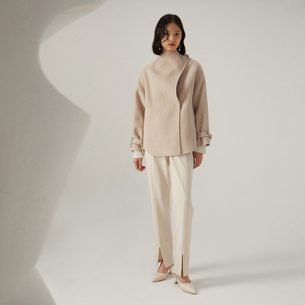 【MB】反季清仓简约舒适立领时尚百搭羊毛外套MB40