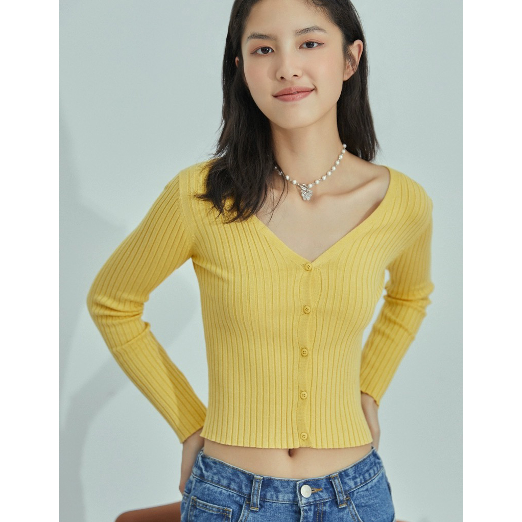 【SP】女士开衫V领设计感露脐装性感修身显瘦SA182