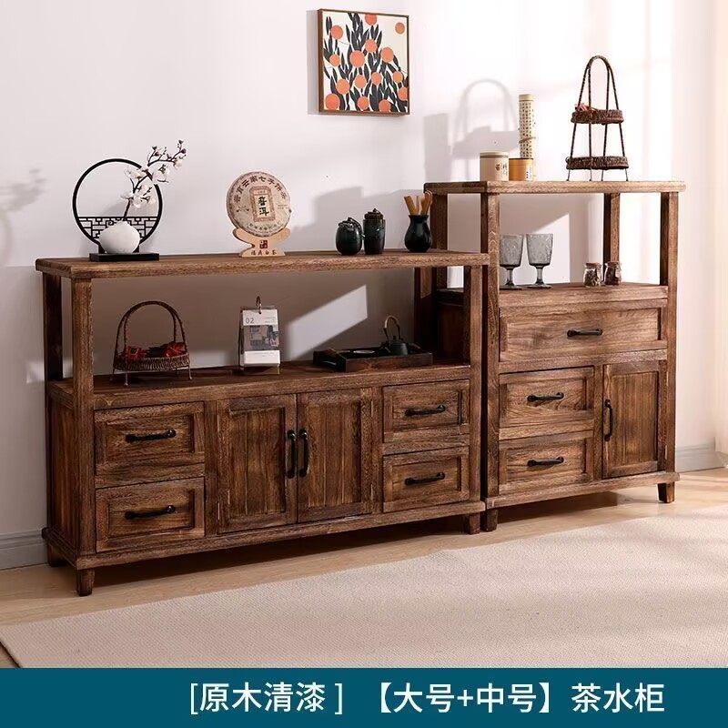 实木收纳茶水柜鞋柜电视柜美式餐边柜客厅加厚液晶电视柜玄关柜子