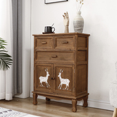 整装 发货美式 床头柜复古收纳斗柜多层多抽屉储物柜实木床边柜子