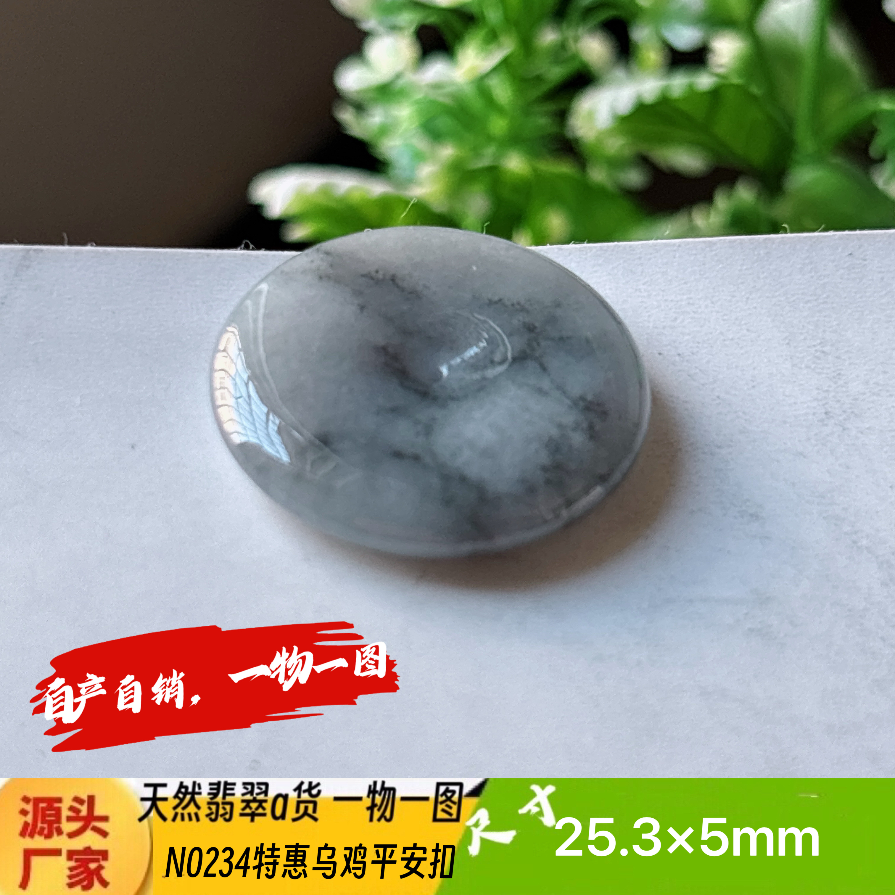 特惠！乌鸡种平安扣吊坠天然翡翠a货N0234正品真货实拍一物一图