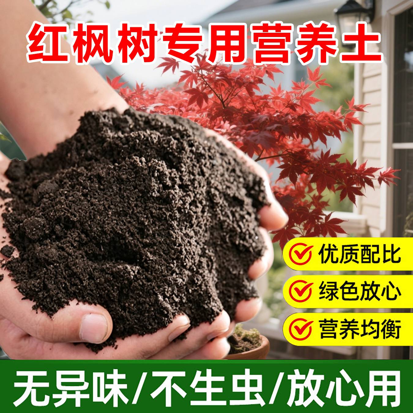 红枫树专用土料土黄金流泉枫树苗营养土旺长茂盛增色变红种植家用图片