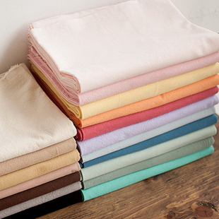 包邮清仓处理纯色棉麻布料沙发面料抱枕桌布窗帘田园素色挂布加厚