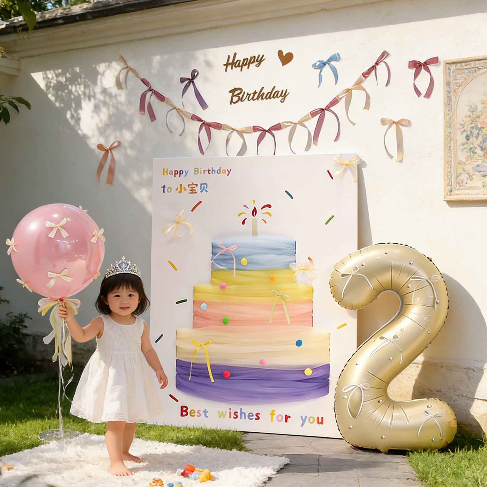 儿童宝宝3岁生日庆典场景KT板布置装饰男女孩背景墙气球农村院子,节庆用品/礼品,装扮布置套餐,淘宝优惠券,粉丝福利购,淘宝优惠卷