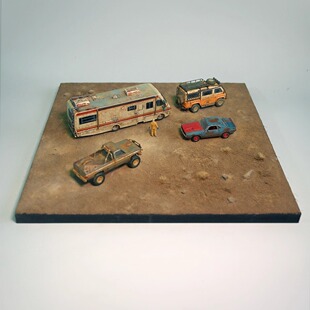 64/72/35模型场景地台定制小比例车模军模战车高达摆拍展示台郊外