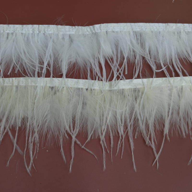 新款火鸡毛布条驼鸟羽毛布边礼服布带饰品diy服装箱包装饰辅料