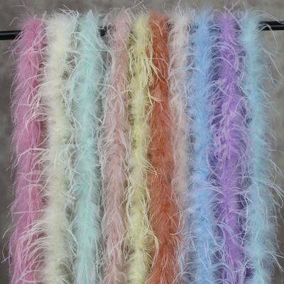 马卡龙彩色羽毛条鸵鸟毛抓夹diy饰品装饰配件材料拉丁舞服装辅料