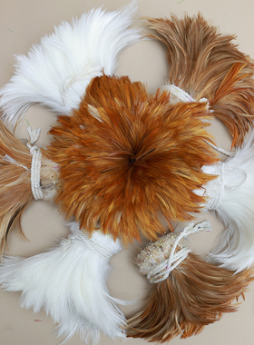 DIY天然小羽毛白红项毛白色鸡毛彩色尖毛手工工艺品其他配饰材料