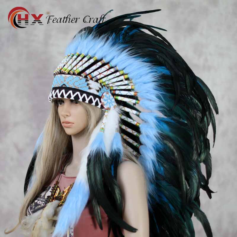 印第安人羽毛头饰非洲鼓头饰土著野人帽子酒吧演出舞台摄影道具