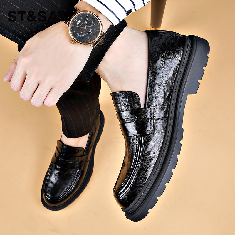 星期六男鞋2025新款男士休闲商务皮鞋潮流百搭软底西装皮鞋男