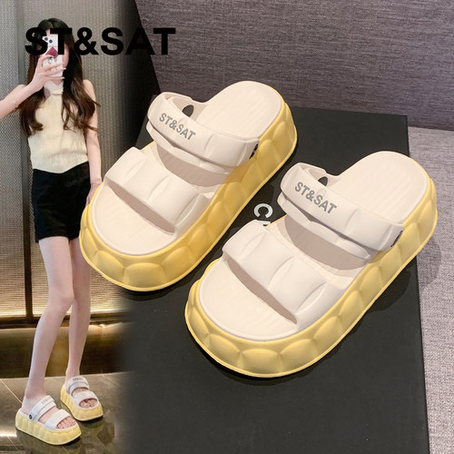 星期六超火韩版厚底凉拖鞋女2026