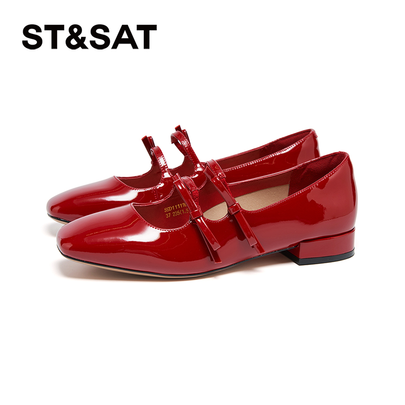 星期六女鞋小香风潮流玛丽珍鞋