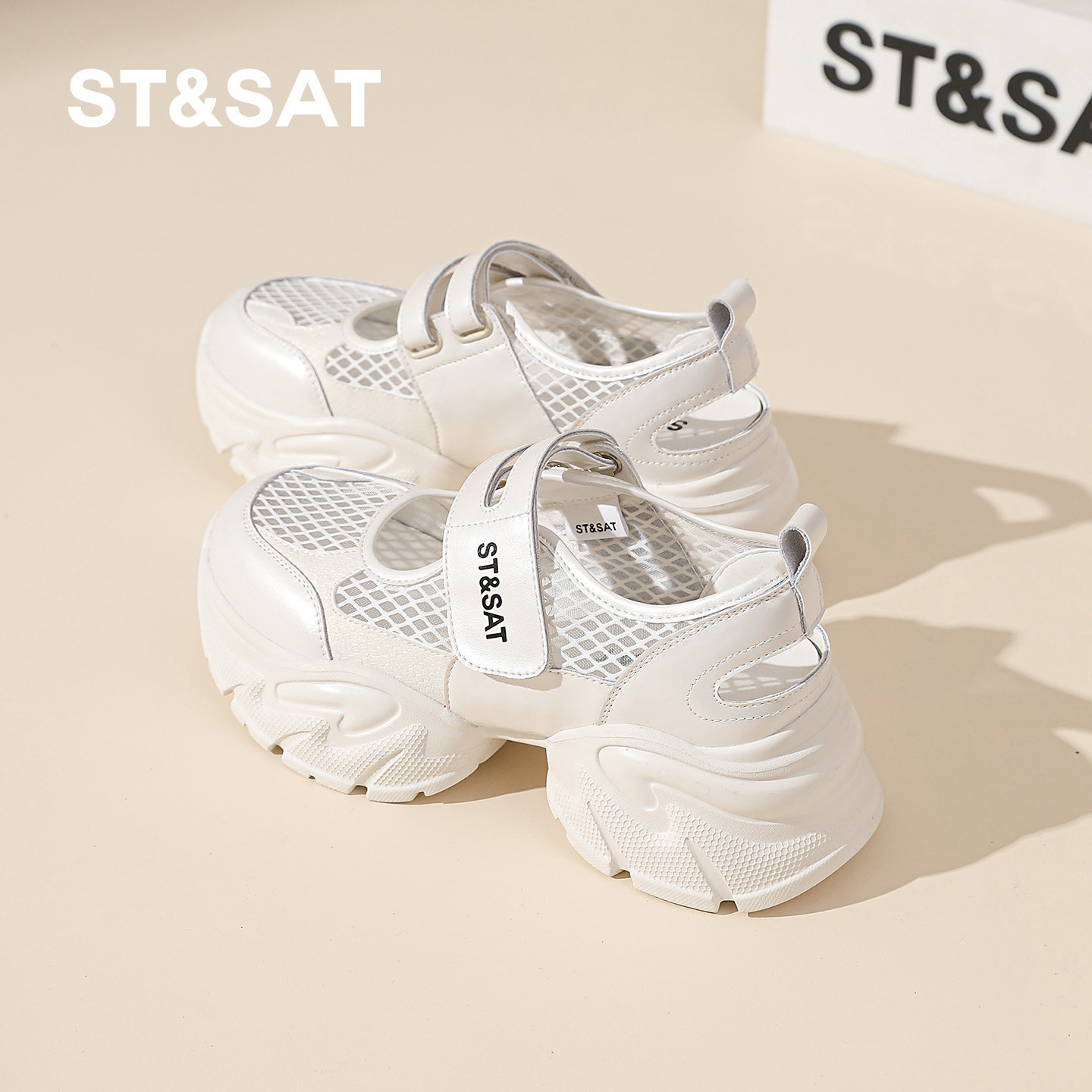 星期六厚底凉鞋女2026新款夏外穿透气网面女鞋配裙子玛丽珍鞋镂空