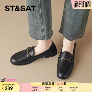 低跟乐福鞋 法式 软底一脚蹬 女2025新款 星期六真皮羊皮英伦风小皮鞋