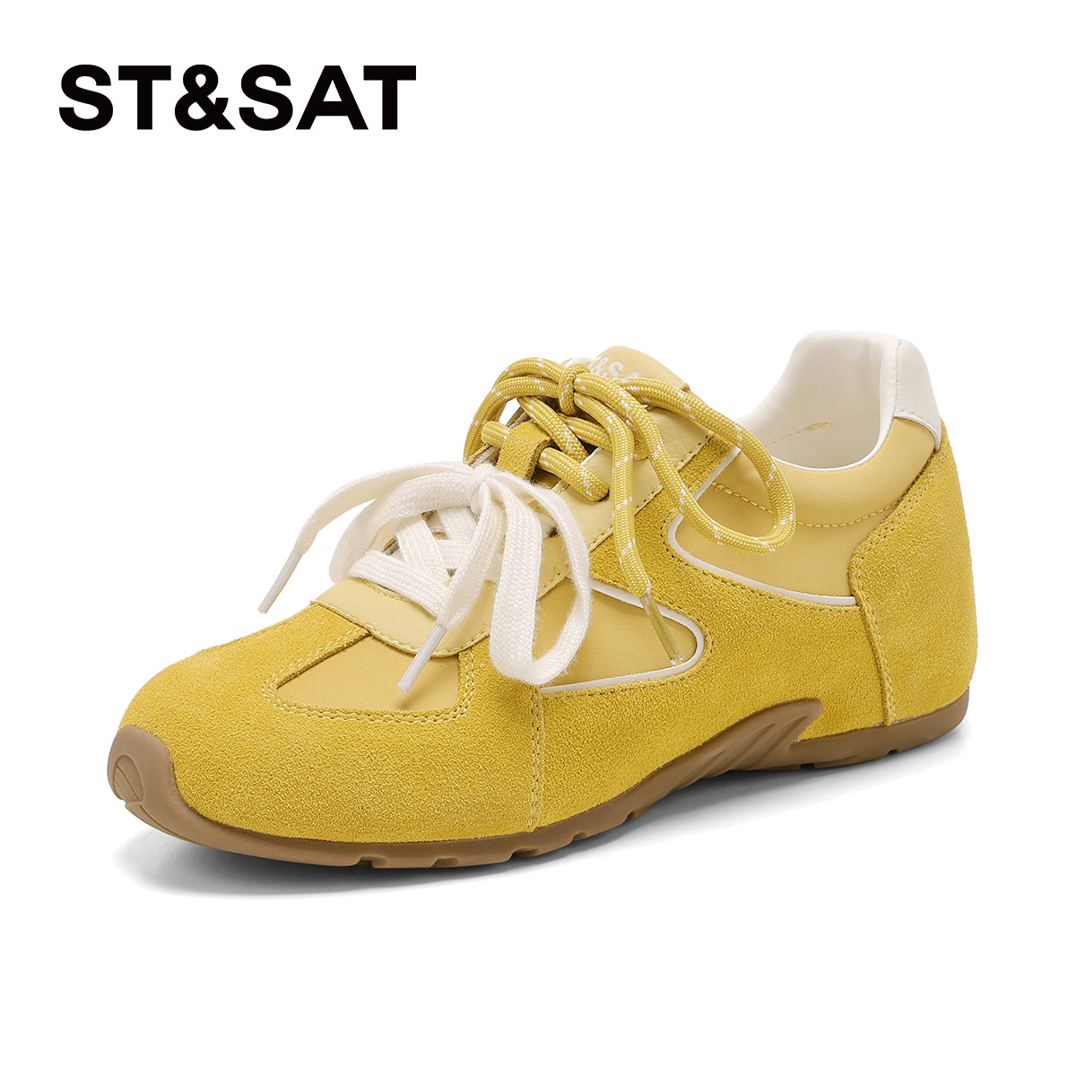 星期六黄色德训鞋女款2026春夏新款女鞋运动休闲鞋内增高厚底鞋子
