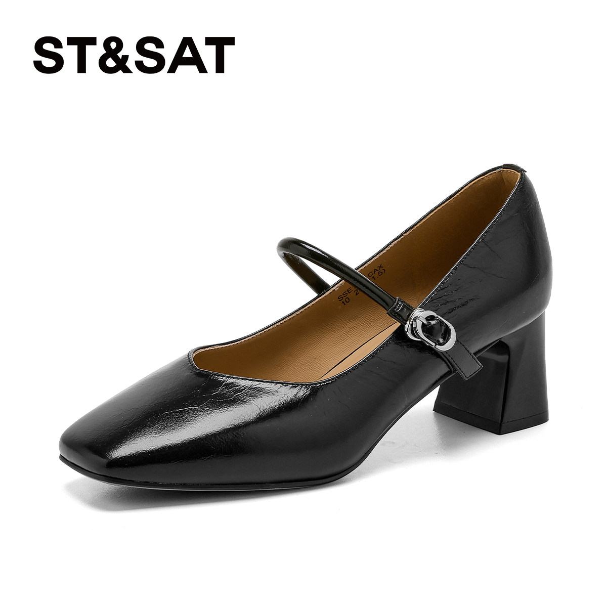 星期六方头黑色玛丽珍单鞋2026年春季新款一字扣带简约粗跟高跟鞋,女鞋,玛丽珍鞋,淘宝优惠券,粉丝福利购,淘宝优惠卷