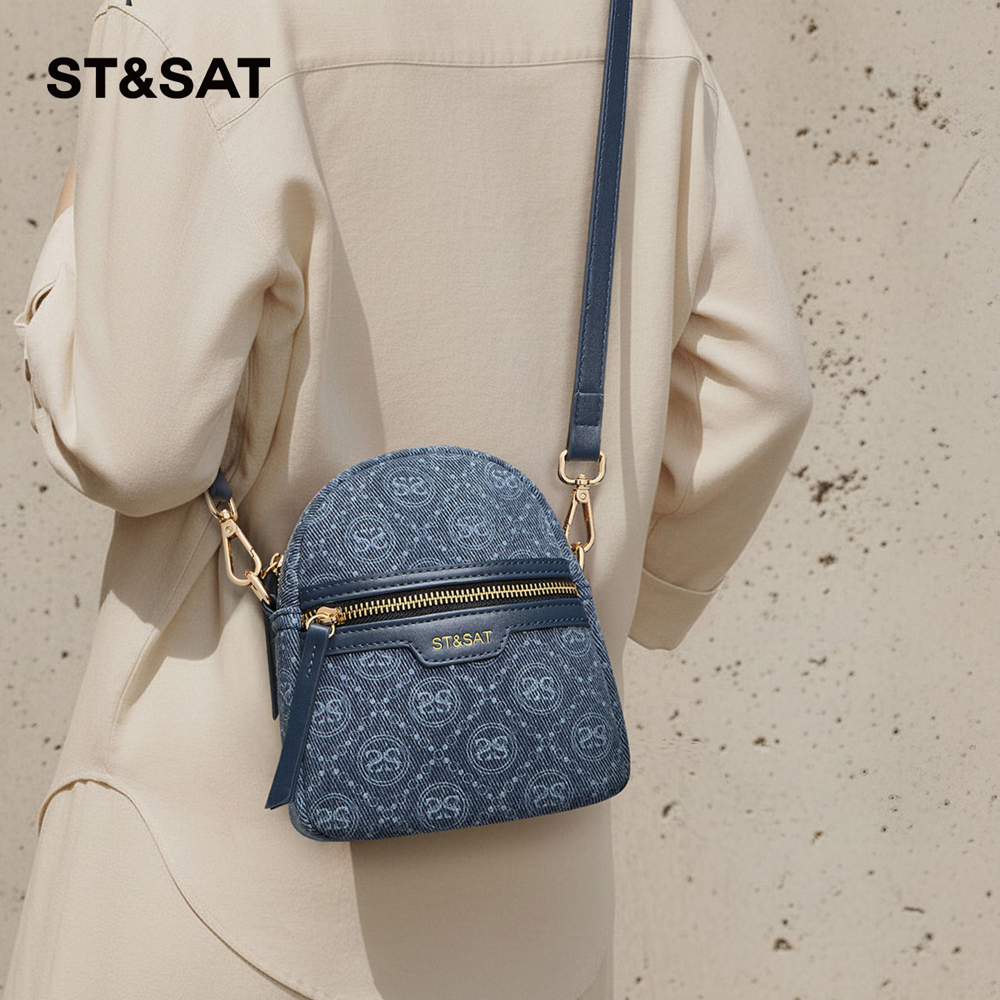 星期六手机包女斜挎迷你小包牛仔帆布新款洋气轻便小巧休闲小挎包