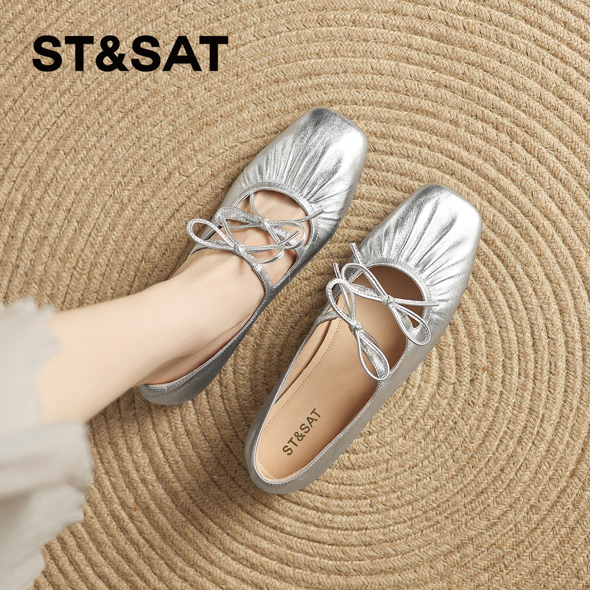 星期六法式羊皮芭蕾舞鞋女2026夏季新款配裙子浅口单鞋玛丽珍鞋子