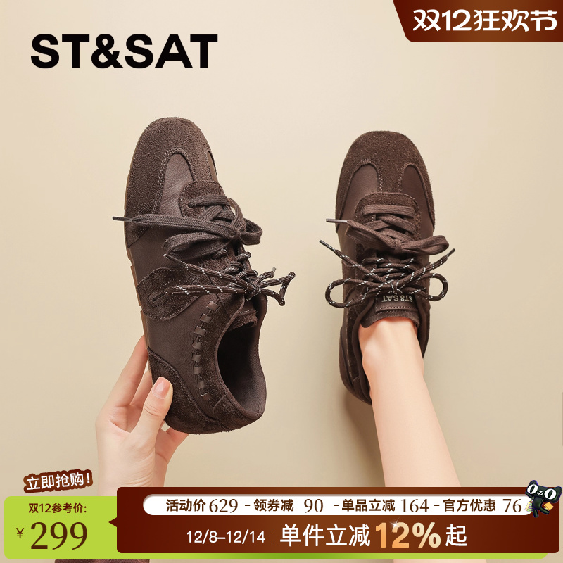 星期六真皮软底德训鞋女2025新款