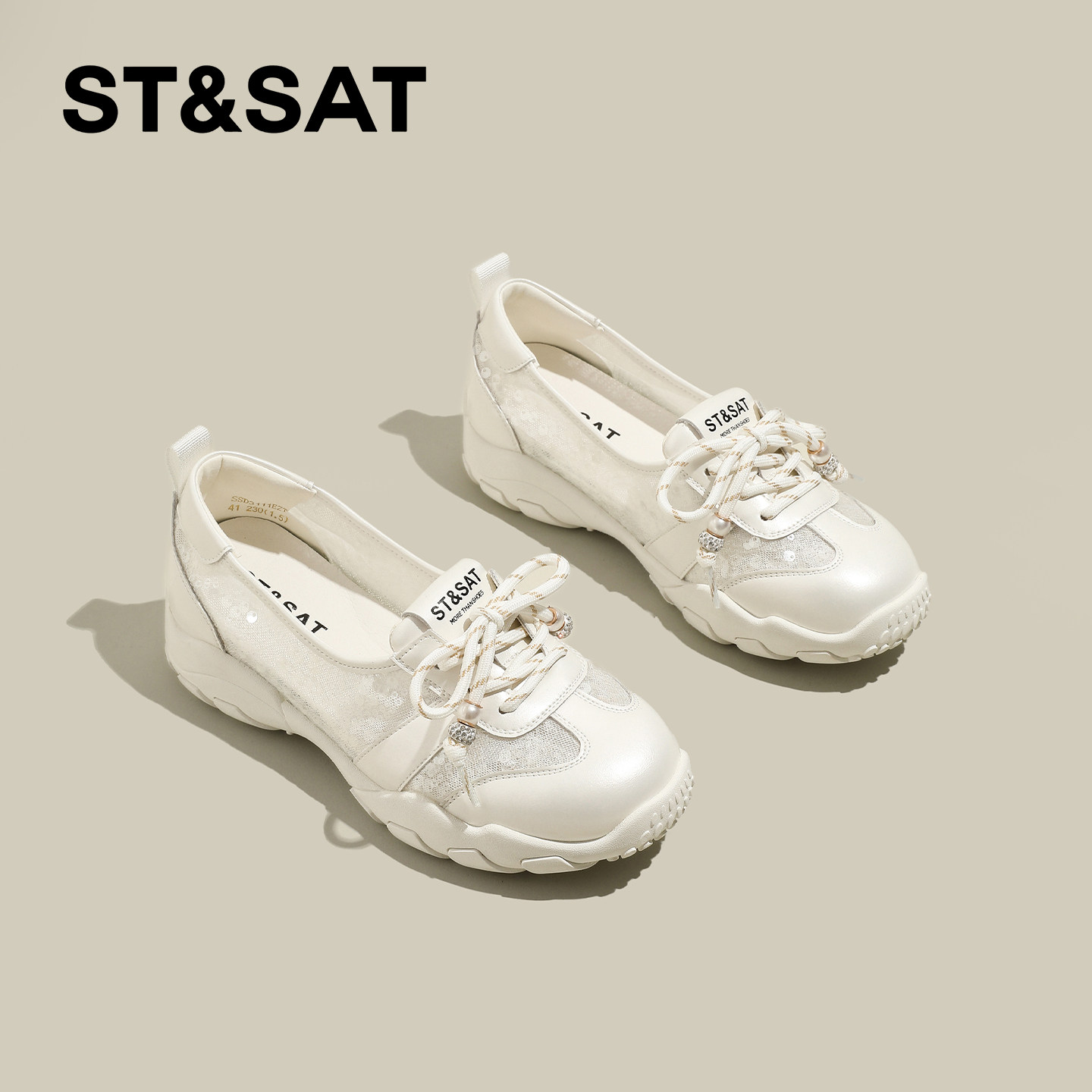 星期六厚底网面小白鞋女款夏季新款网纱玛丽珍单鞋芭蕾运动休闲鞋