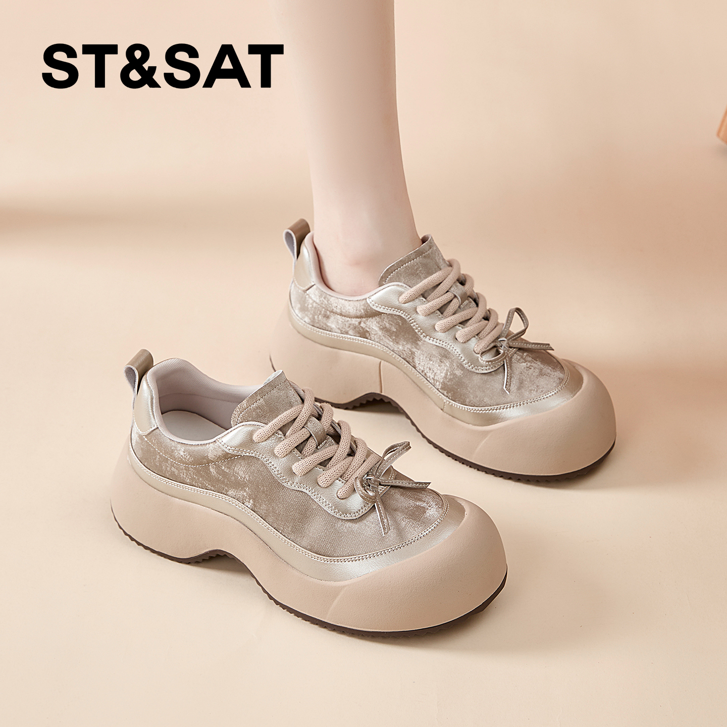 星期六女鞋厚底秋德训鞋2025新款