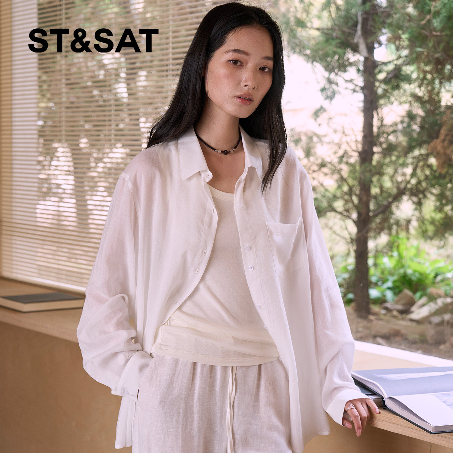 星期六白色衬衫外套女2026新款夏季松弛感长袖法式小资漂亮上衣Z