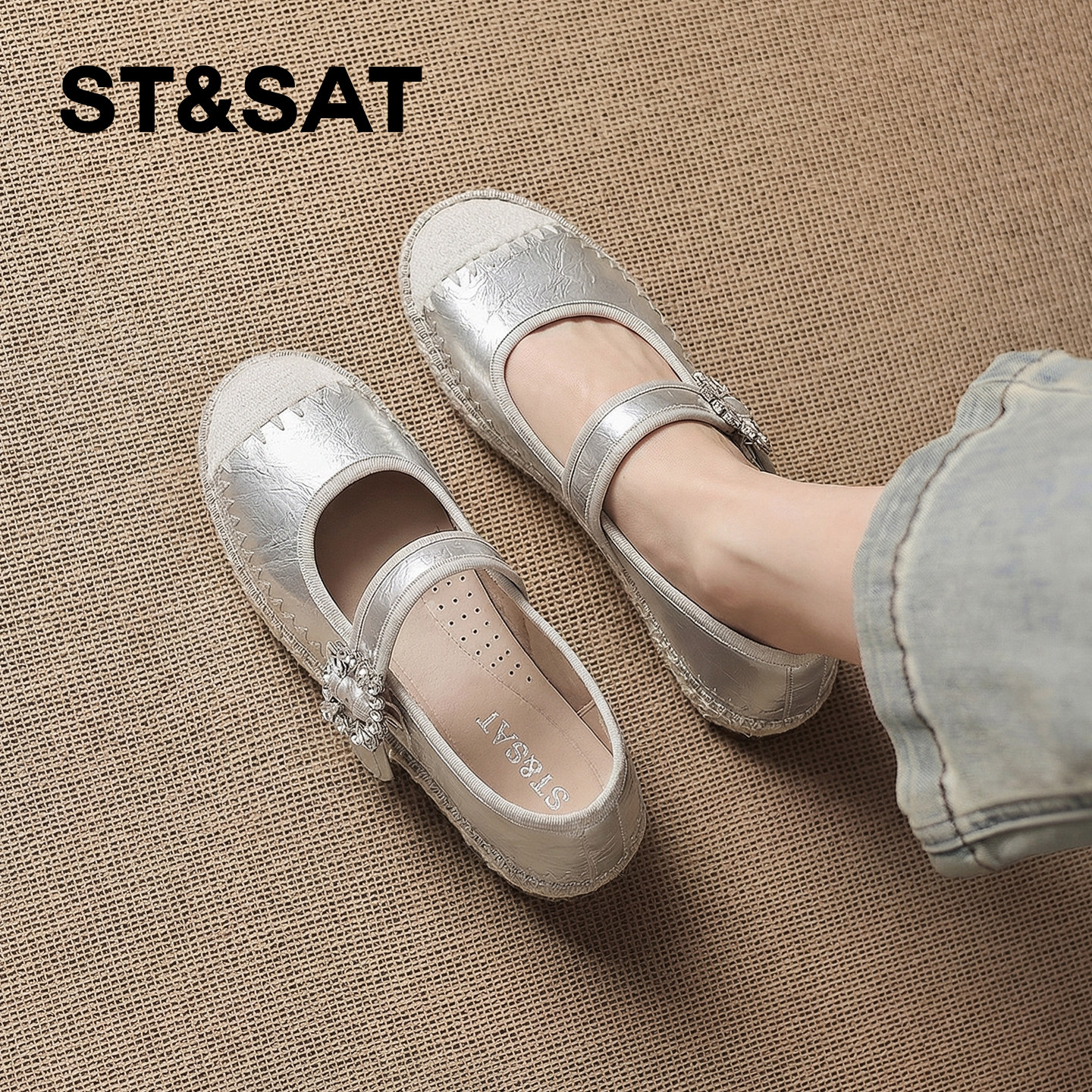 星期六法式玛丽珍鞋女款2026新款平底一字带软底不累脚休闲渔夫鞋