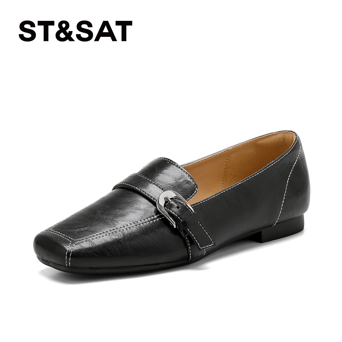 星期六黑色乐福鞋女2026年春季经典百搭新款时尚复古英伦风女单鞋,女鞋,乐福鞋（豆豆鞋）,淘宝优惠券,粉丝福利购,淘宝优惠卷