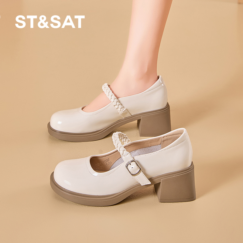 星期六粗跟玛丽珍鞋女2025新款