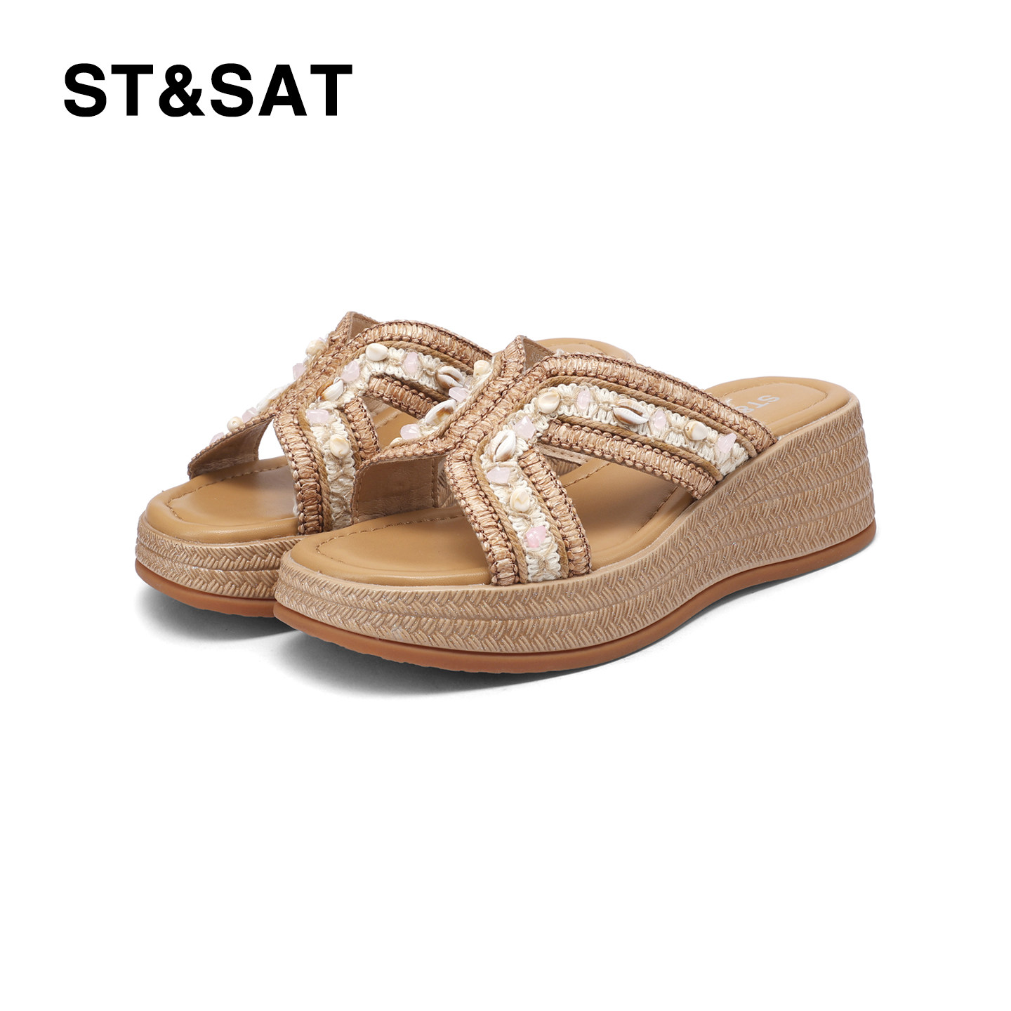 星期六厚底女款凉拖鞋2026新款夏季凉鞋时尚百搭度假休闲沙滩鞋子