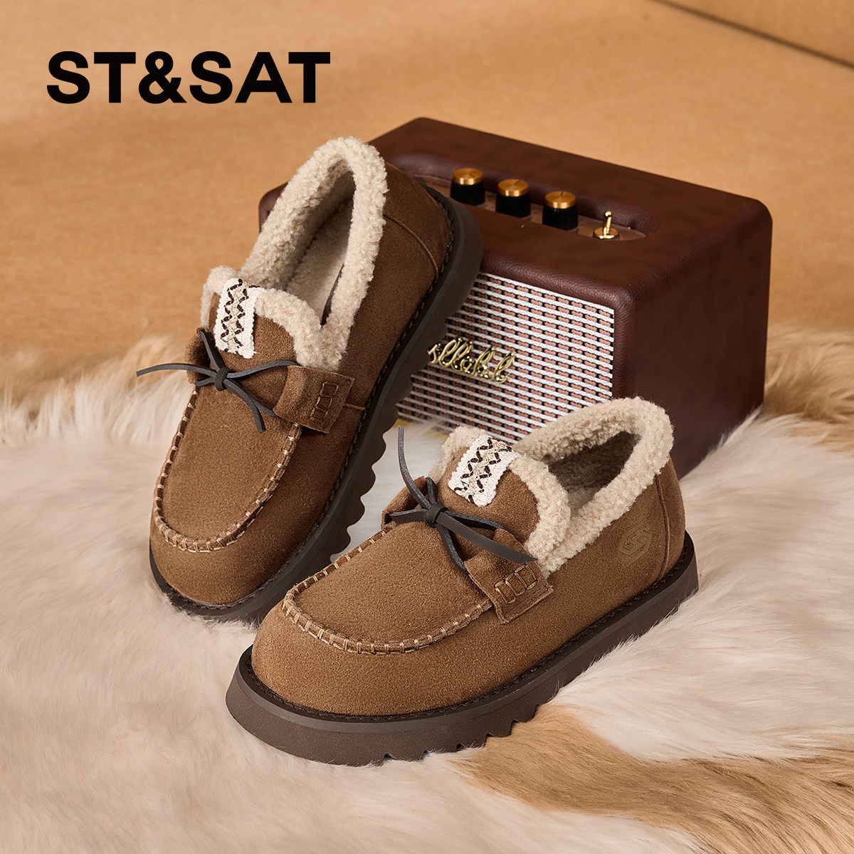 星期六爆款加绒保暖外穿棉鞋2024冬季毛毛鞋女厚底舒适软底豆豆鞋,女鞋,乐福鞋（豆豆鞋）,淘宝优惠券,粉丝福利购,淘宝优惠卷