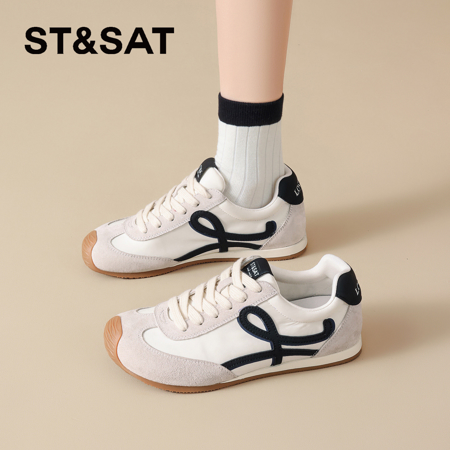 星期六复古德训鞋女2026新款春季小蛮腰阿甘鞋厚底休闲百搭运动鞋