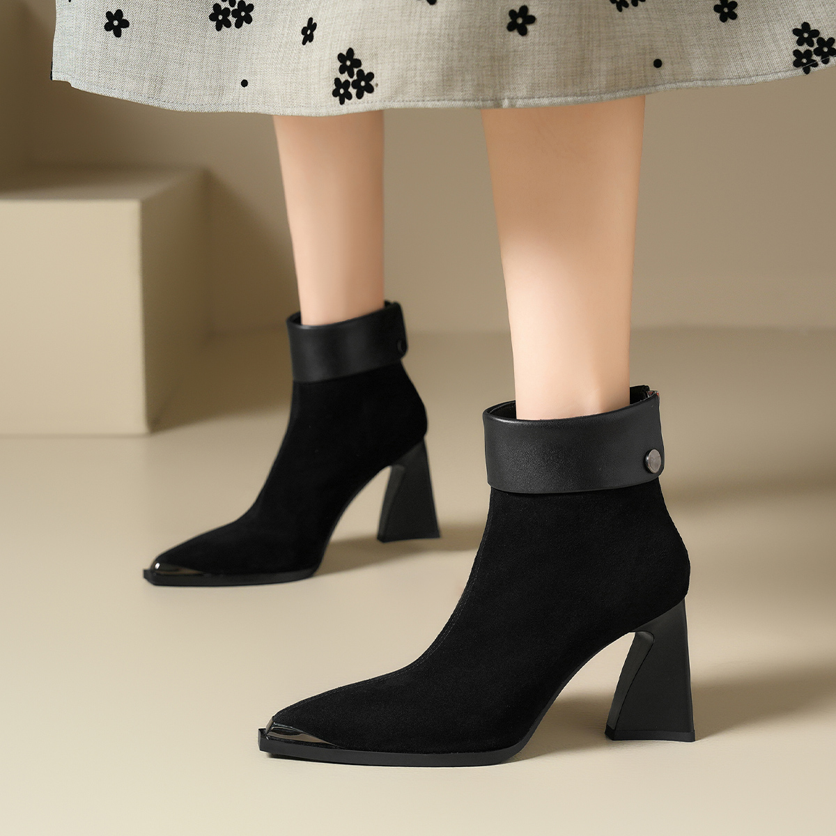 【增高8公分】星期六女靴2025冬新款绒里保暖时装靴切尔西靴