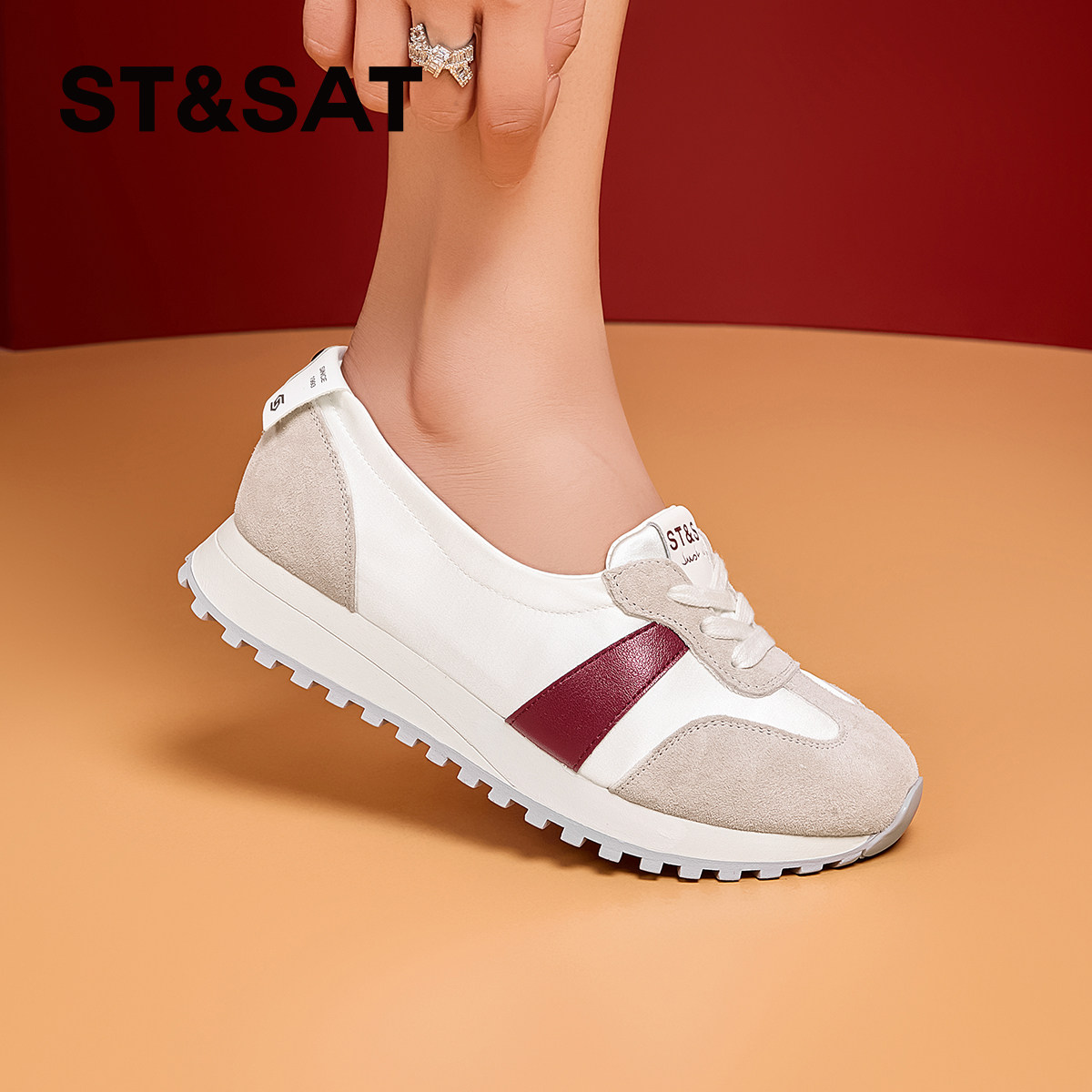 星期六浅口百搭德训鞋女2025新款透气软底舒适休闲运动鞋子小白鞋