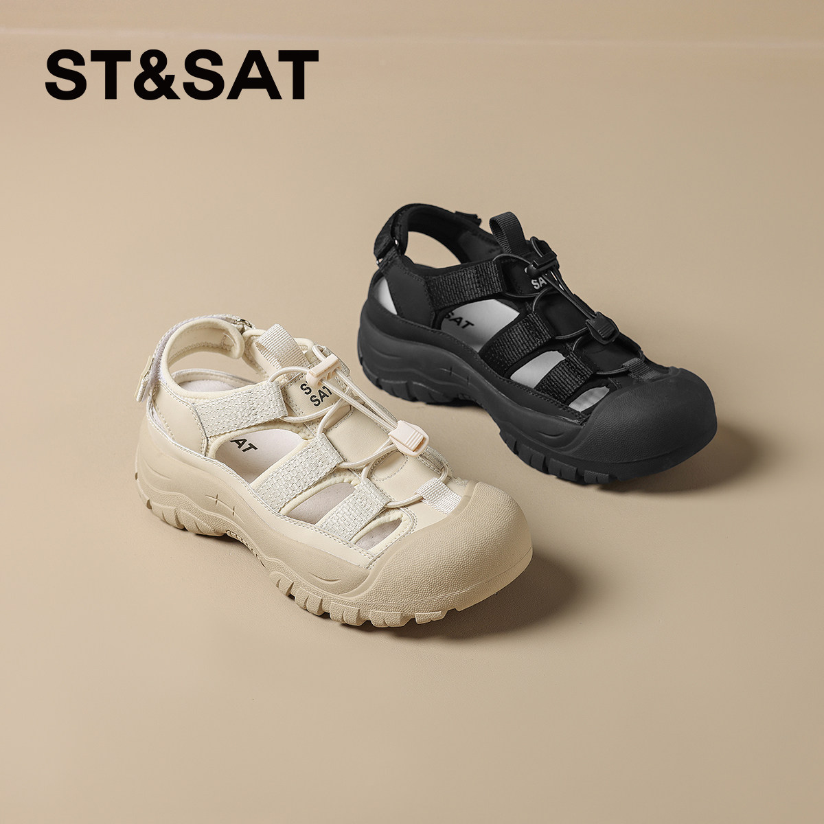 星期六厚底罗马包头凉鞋女款2025夏新款透气洞洞鞋户外涉水溯溪鞋