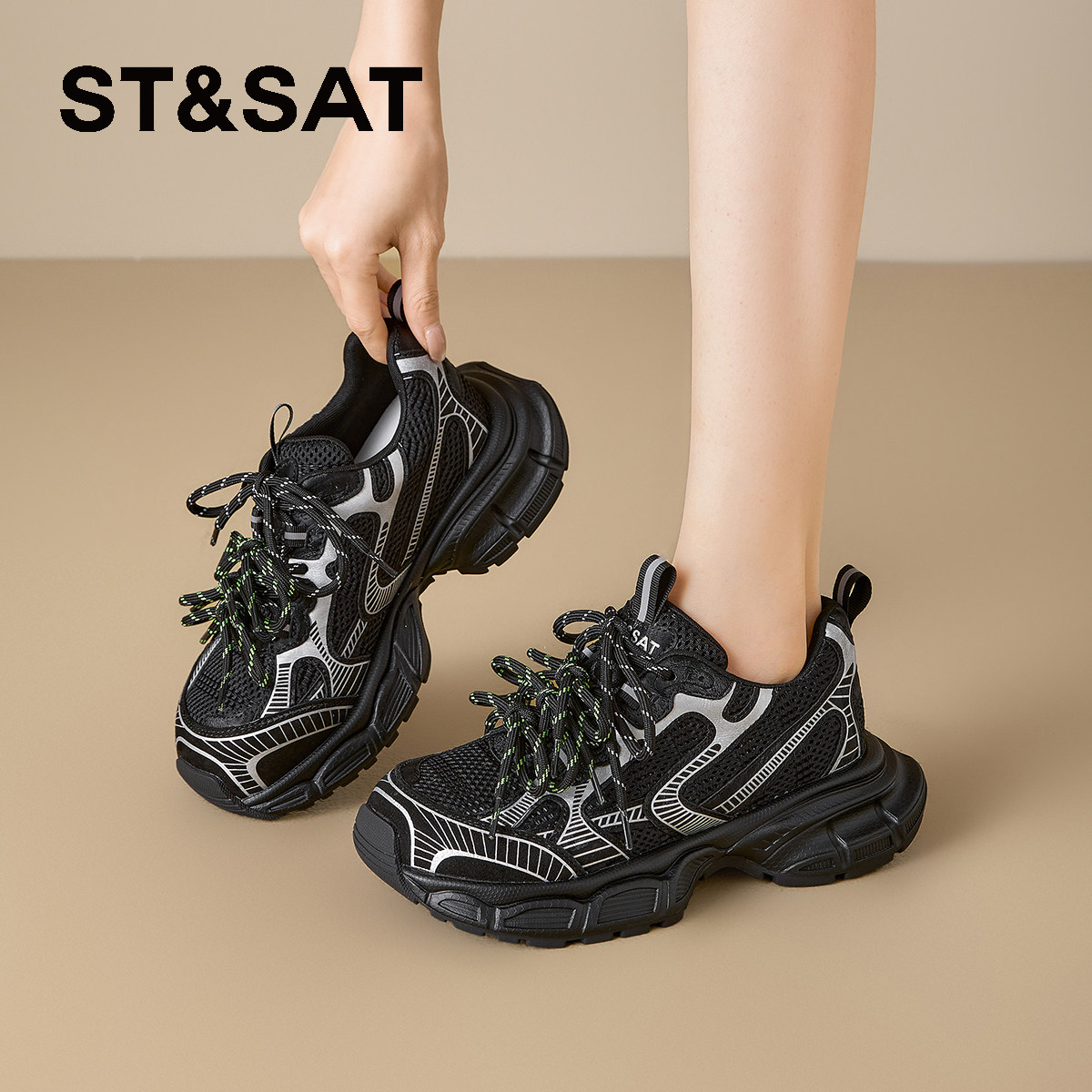 星期六厚底老爹鞋子女鞋新款春秋夏季超火增高慢跑步鞋休闲运动鞋